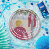 サンタ・ハッピーホリデーパーティー ペーパープレート (パーティー)