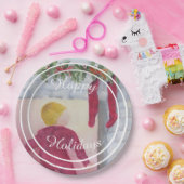 サンタ・ハッピーホリデーパーティー ペーパープレート (パーティー)