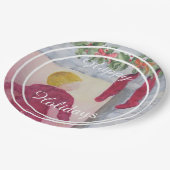 サンタ・ハッピーホリデーパーティー ペーパープレート (アングル)