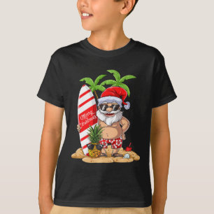 サンタ ハワイアン サーフィン Tシャツ クリスマス サマー