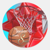 サンタ・バスケットボールから ラウンドシール (正面)