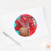 サンタ・バスケットボールから ラウンドシール (封筒)