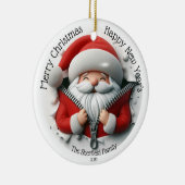 サンタ – バステッドジッパーパーソナライズされたクリスマス セラミックオーナメント (右)