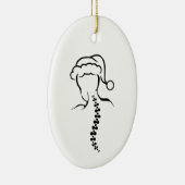 サンタ・バックと背骨のアウトラインのクリスマスオーナメント セラミックオーナメント (右)