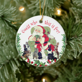 サンタ&バニーラビッツカスタムクリスマスプレゼントかわいい セラミックオーナメント