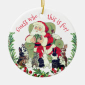 サンタ&バニーラビッツカスタムクリスマスプレゼントかわいい セラミックオーナメント (正面)