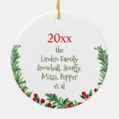 サンタ&バニーラビッツカスタムクリスマスプレゼントかわいい セラミックオーナメント (裏面)