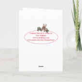 サンタ&バニーラビットホッピークリスマスホリデーおもしろい シーズンカード (裏面)