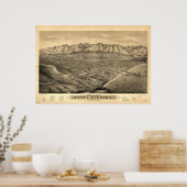 サンタ・バーバラの地図Birds-Eye View, 1877 ポスター (キッチン)