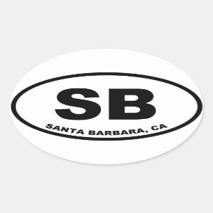 サンタ・バーバラのSB 楕円形シール