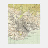 サンタ・バーバラカリフォルニア(1944年)のヴィンテージの地図 フリースブランケット (正面)