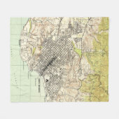 サンタ・バーバラカリフォルニア(1944年)のヴィンテージの地図 フリースブランケット (正面(横))