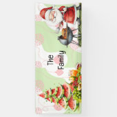 サンタ・バーベキュー7月のクリスマスプールパーティー 横断幕 (縦)