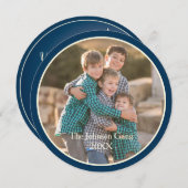 サンタ・パイレート船（イルカ付き）クリスマス・フォトカード シーズンカード (正面/裏面)