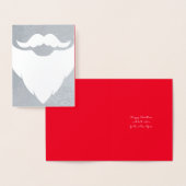 サンタ·パザー·クリスマス·ヒゲの銀色の祝日 箔カード (ディスプレー)