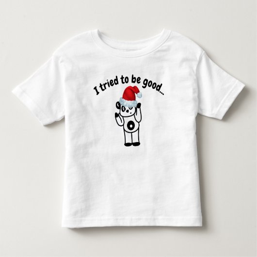 サンタ・パンダの幼児Tシャツを着てみた トドラーTシャツ (正面)