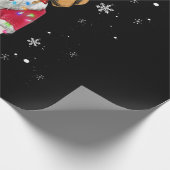 サンタ・ビーグルのトナカイのライトクリスマスプレゼント ラッピングペーパー (角)