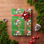 サンタ・ビー「Oh Christmas Bee」 ラッピングペーパー<br><div class="desc">サンタ・ハットを着た小さなミツバチの特別に作られた包装紙にプレゼントを包み込む「Oh Christmas BEE,  Oh Christmas BEE」</div>