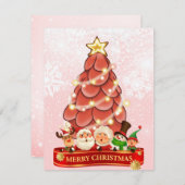 サンタ・ピンク・クリスマスツリー夫妻 シーズンカード (正面/裏面)