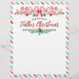 サンタ・ファーザー・クリスマスウォーター・カラーのデスクから レターヘッド