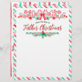 サンタ・ファーザー・クリスマスウォーター・カラーのデスクから レターヘッド (正面/裏面)