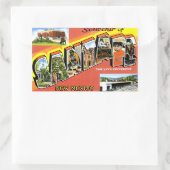 サンタ・フェさんからの挨拶 長方形シール (バッグ)