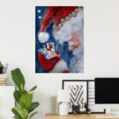 サンタ&フェイリーホリデーポスター ポスター (ホームオフィス)