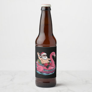 サンタ フラミンゴ フロート ビーチ Christmas In July サマー ビールラベル