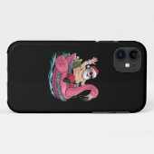 サンタ フラミンゴ フロート ビーチ Christmas In July サマー Case-Mate iPhoneケース (裏面(横))