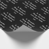 サンタ・ブラック・ホワイト・クリスマスから愛の名を付ける ラッピングペーパー (角)