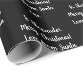 サンタ・ブラック・ホワイト・クリスマスから愛の名を付ける ラッピングペーパー (ロールコーナー)