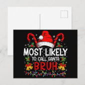 サンタ・ブラ・クリスマスを呼ぶ可能性がおもしろい高い インビテーションポストカード (正面/裏面)