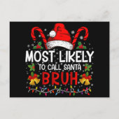 サンタ・ブラ・クリスマスを呼ぶ可能性がおもしろい高い ポストカード (正面)