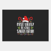 サンタ・ブラ・クリスマスを呼ぶ可能性がおもしろい高い ラッピングペーパーシート (正面)