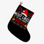 サンタ・ブラ・クリスマスを呼ぶ可能性がおもしろい高い ラージクリスマスストッキング (正面 (吊り時))