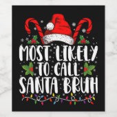 サンタ・ブラ・クリスマスを呼ぶ可能性がおもしろい高い ワインラベル (シングルラベル)