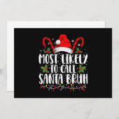 サンタ・ブラ・クリスマスを呼ぶ可能性がおもしろい高い 招待状 (正面/裏面)