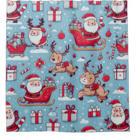 サンタ・ブリング・プレゼント シャワーカーテン