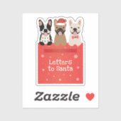 サンタ・ブルドッグフランスのへの手紙 シール (シート)