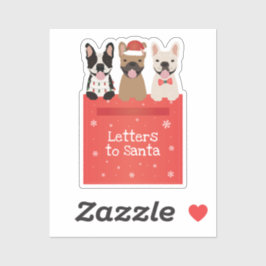 サンタ・ブルドッグフランスのへの手紙 シール