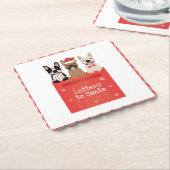 サンタ・ブルドッグフランスのへの手紙 ペーパーコースター (アングル)