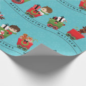 サンタ&ブルネット少年オントレイン ラッピングペーパー (角)