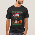 サンタ・ブルマスティフ犬の醜いセーターのクリスマス Tシャツ<br><div class="desc">サンタ・ブルマスティフ犬の醜いセーターのクリスマスパジャマシャツ。感謝祭の日，クリスマスの日，母の日，父の日， 7月4日， 1776独立日，パパの日，ハロウィーンの日，パトリックの日</div>