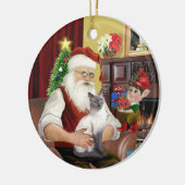 サンタ – ブルーポイントシャメゼ セラミックオーナメント (左)