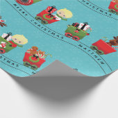 サンタ&ブロンド·ボーイが電車に乗る ラッピングペーパー (角)