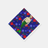 サンタ・ブロンド・メルマン醜いクリスマス・メルメイド・ギフト スタンダードカクテルナプキン (角)