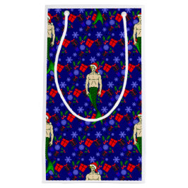 サンタ・ブロンド・メルマン醜いクリスマス・メルメイド・ギフト スモールペーパーバッグ