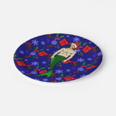 サンタ・ブロンド・メルマン醜いクリスマス・メルメイド・ギフト ペーパープレート (アングル)