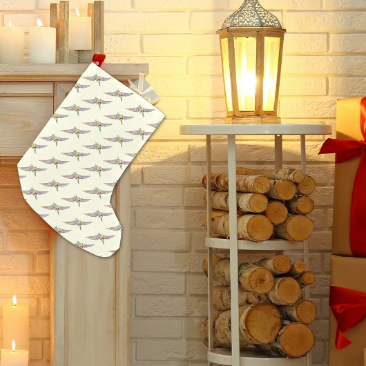 サンタ・プテロダクティルおもしろいキッズカラフル恐竜 スモールクリスマスストッキング