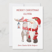 サンタ&ヘルパー編集可能キッズからのクリスマスカード (正面)